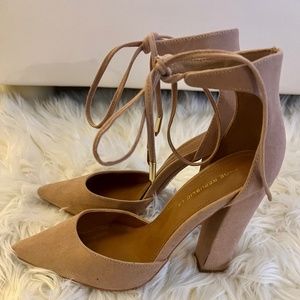 Light Camel Suede heels